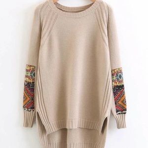 Contrast Patch High Low Sweater ❤️